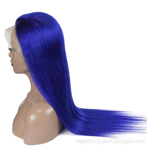 cheap human hair wigs wholesale 10 a grade,wholesale price human wigs 100% human hair cuticle aligned,blue colored indian human